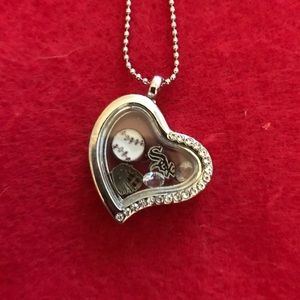 Chicago white Sox floating charm necklace